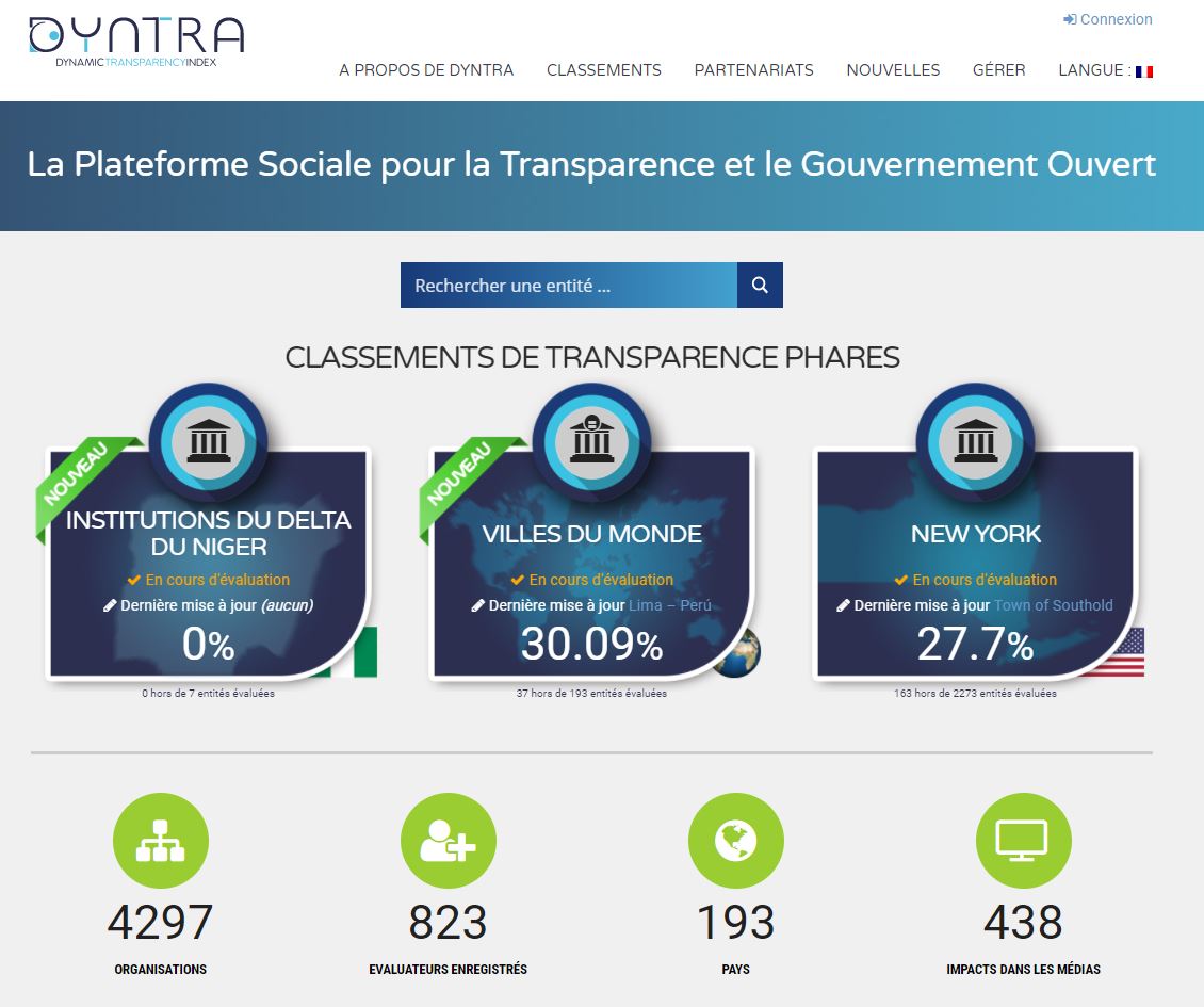 Dyntra lance sa Plateforme Sociale de Transparence et de Gouvernement Ouvert en Français